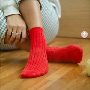 Le Bon Shoppe Her (MC Cotton) Classic Red Ribbed Socks